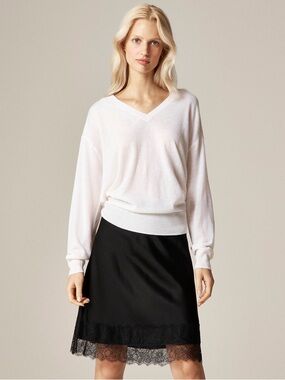 J Crew Oversized featherweight cashmere V-neck sweater